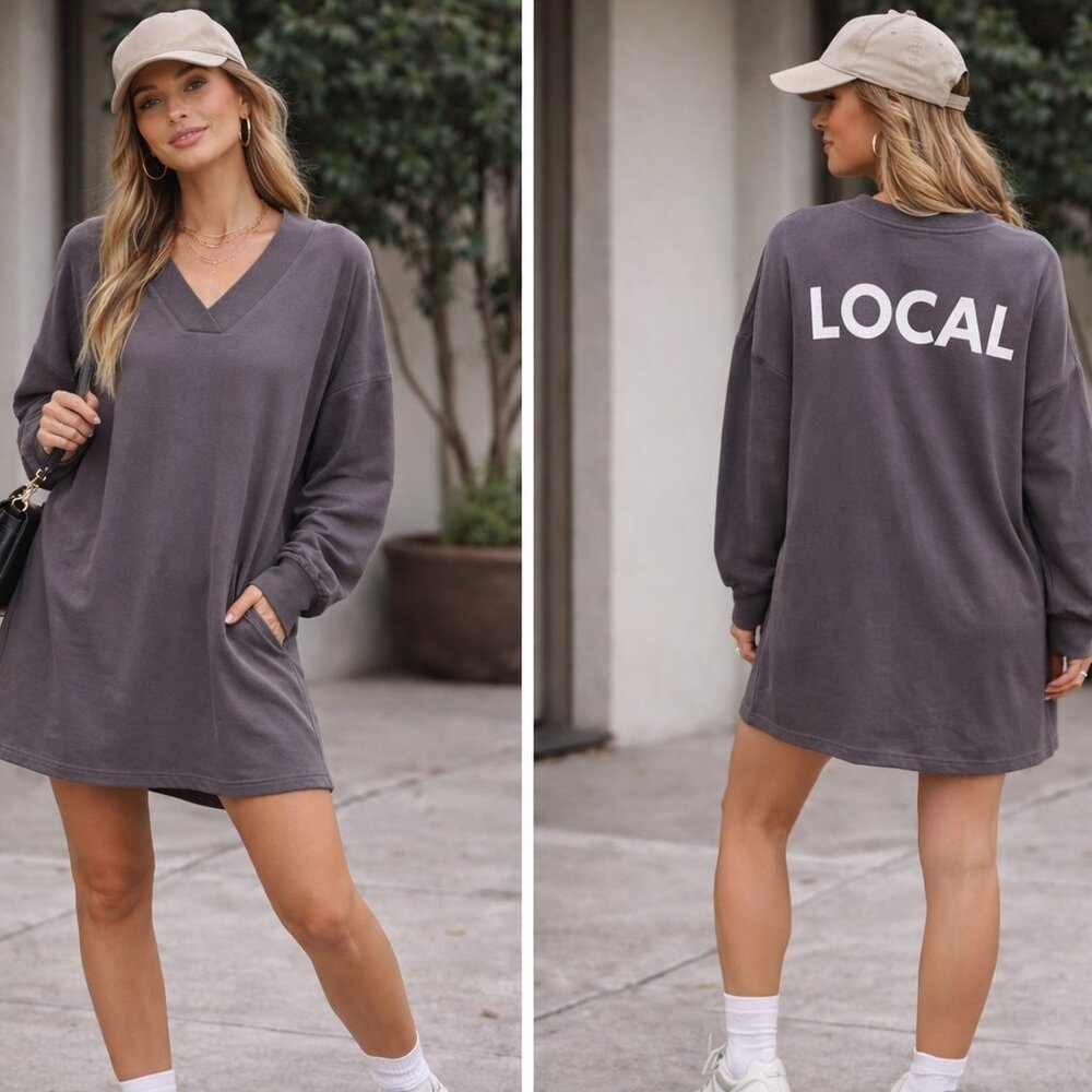 10DAYS Amsterdam LOCAL Oversized Tunic Sweatshirt Dress | Cotton | Minimalist St